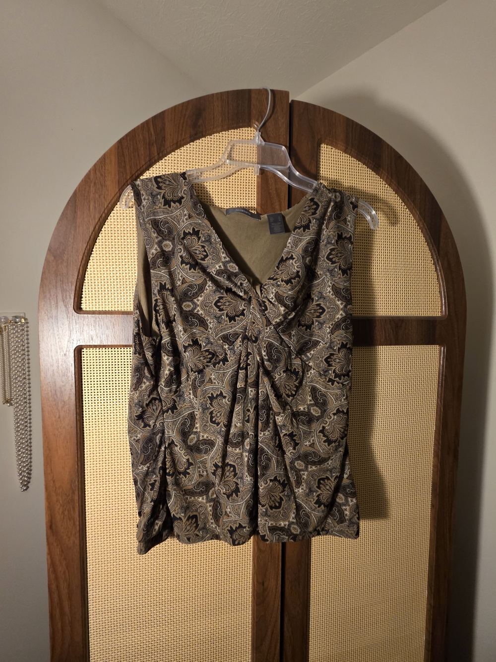 Liz Claiborne Brown Paisley Twist-Front Sleeveless Camisole